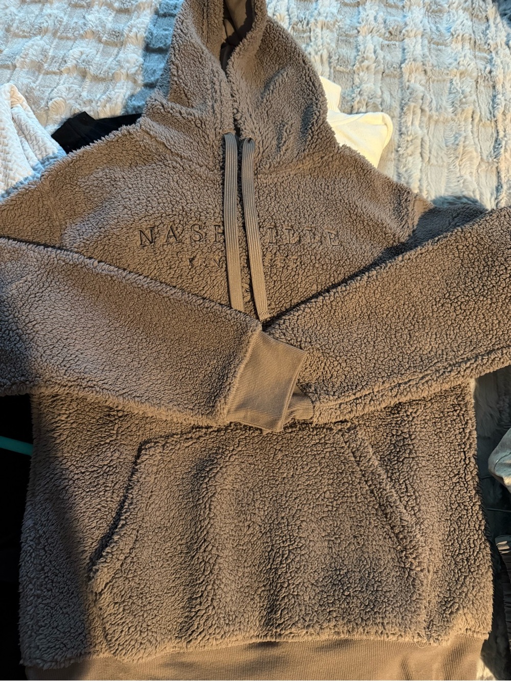 MV Sport Taupe Sherpa Pullover Hoodie